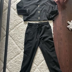 Shop Thursday- Black ribbed matching tracksuit